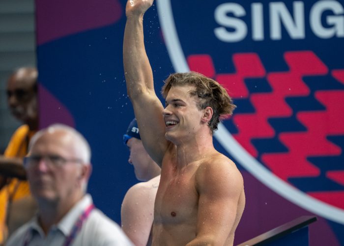 Taliso Engel gewinnt GOLD bei der Paraschwimm-WM 2025 in Singapore über die 100m Brust. (Foto: Ralf Kucuk)