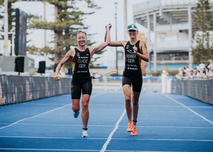 Anja Renner und Maria Paulig holen bei der Para-Triathlon-WM in Australien Bronze.